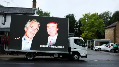 Four Arrests Made After Donald Trump and Jeffrey Epstein Images Projected on Royal Castle